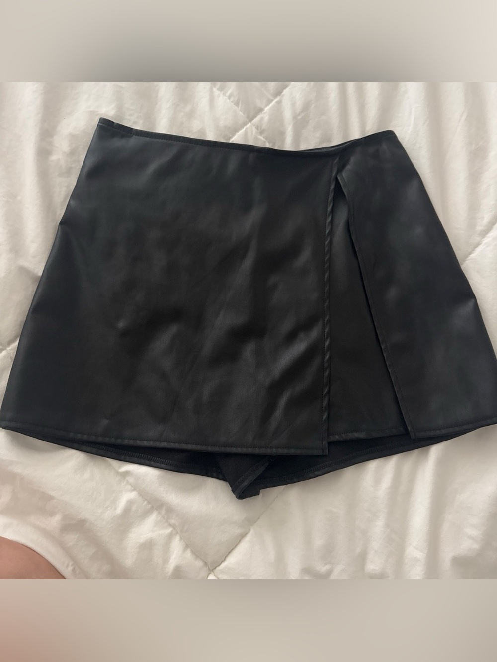 PacSun Black Faux Leather Wrap Skort